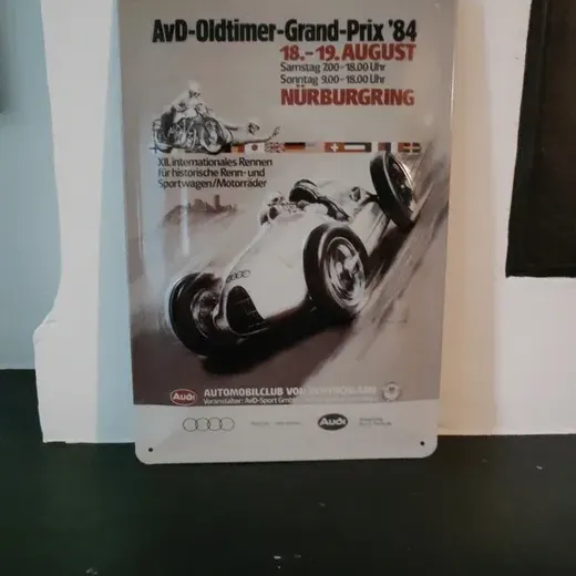 Plaque en métal Audi grand prix '84