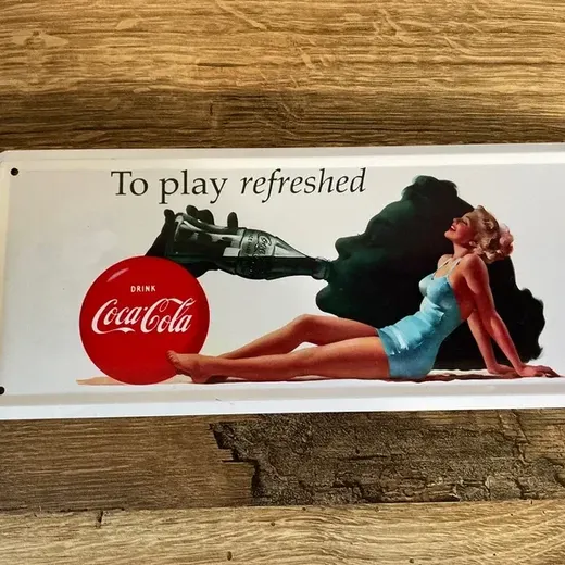 Plaque métallique vintage coca cola