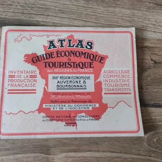 Atlas guide économique et touristique des régions de France de 1922