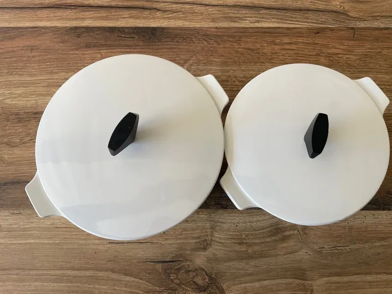 Lot de deux cocottes pyroflam deluxe blanches