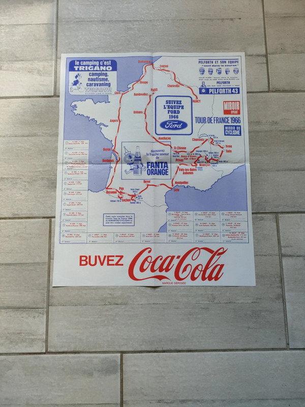 Carte tour de France 1966